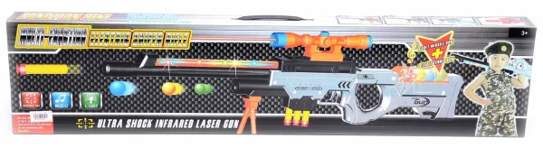 Пушка с меки стрели и лазер + ЗВУК и СВЕТЛИНА