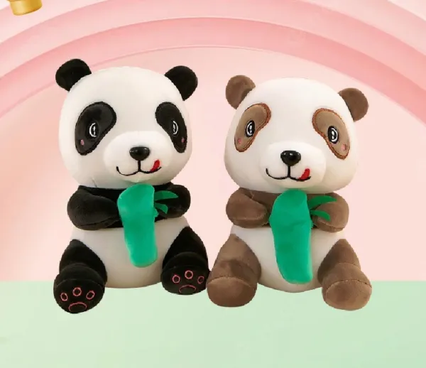 Панда с бамбук, 22см, два цвята 1