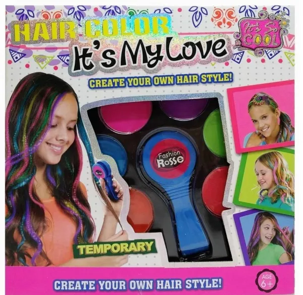 Преса за цветни коси с 6 бои, цветни мъниста и ластици