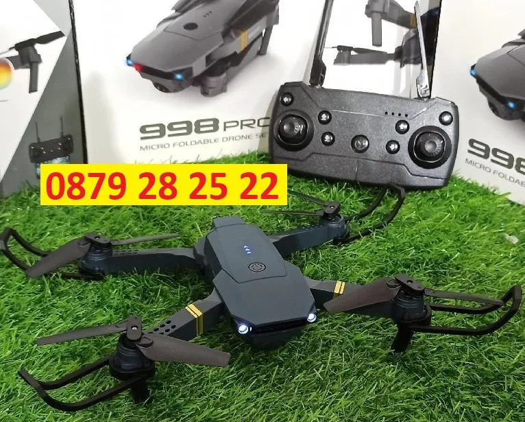 Сгъваем мини ДРОН 998 Pro с 4К камера WiFi връзка за начинаещи пилоти Micro Foldable Drone Set 4