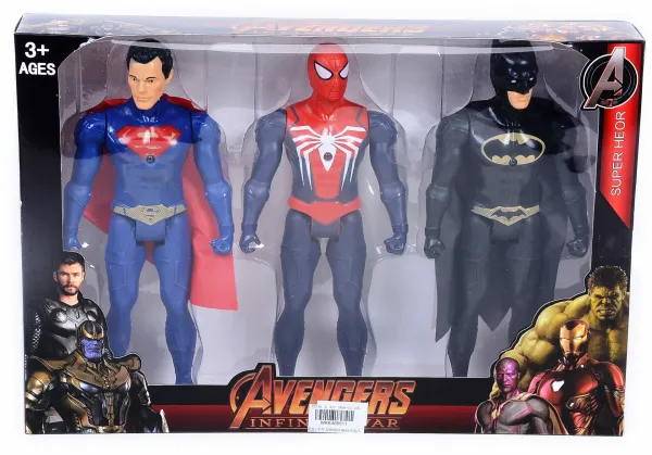 Комплект от 3бр. СВЕТЕЩИ  Супергерои - Човека Паяк, Батман и Супер Мен
