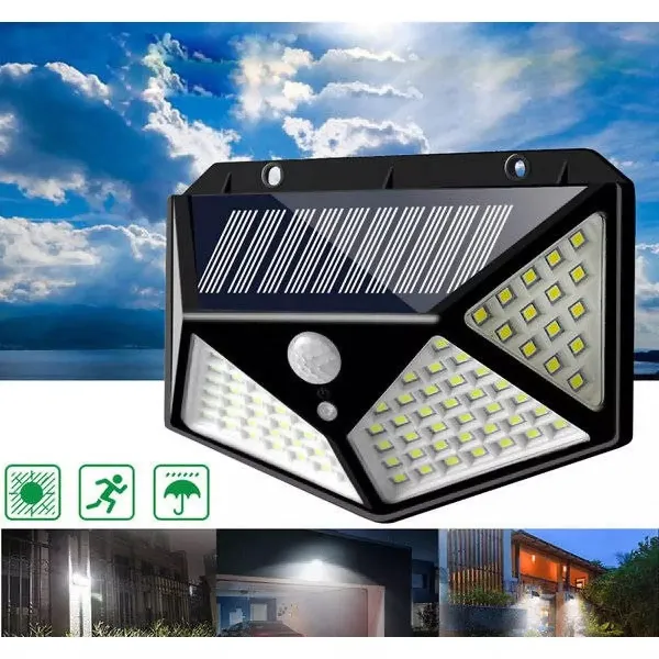 Водоустойчива мощна соларна LED Лампа 100 диода | IGUANA.BG 1