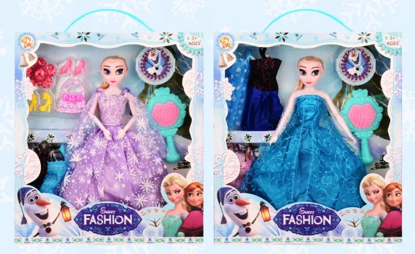 Комплект кукла Ледена принцеса с рокли и аксесоари 1