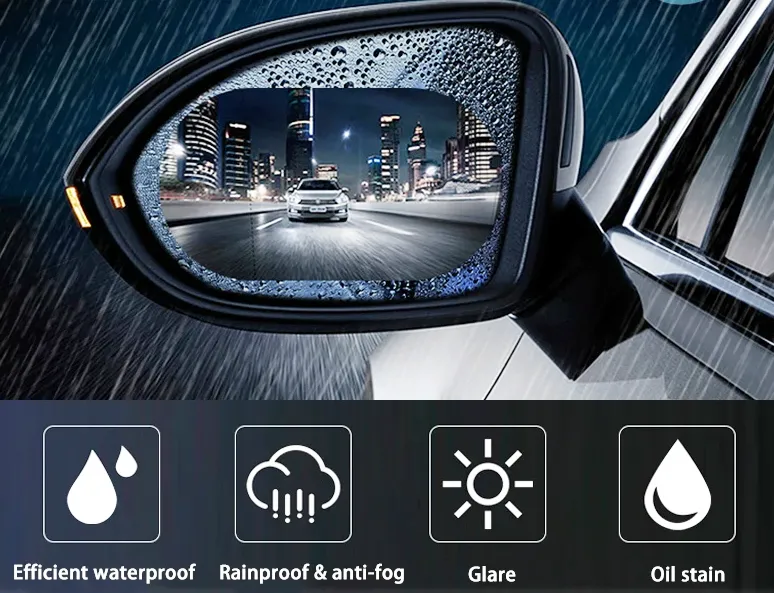 Защитно фолио за страничните огледала, против изпотяване, замръзване, анти-дъжд, мъгла и надраскване - 2бр. 100х150мм 3