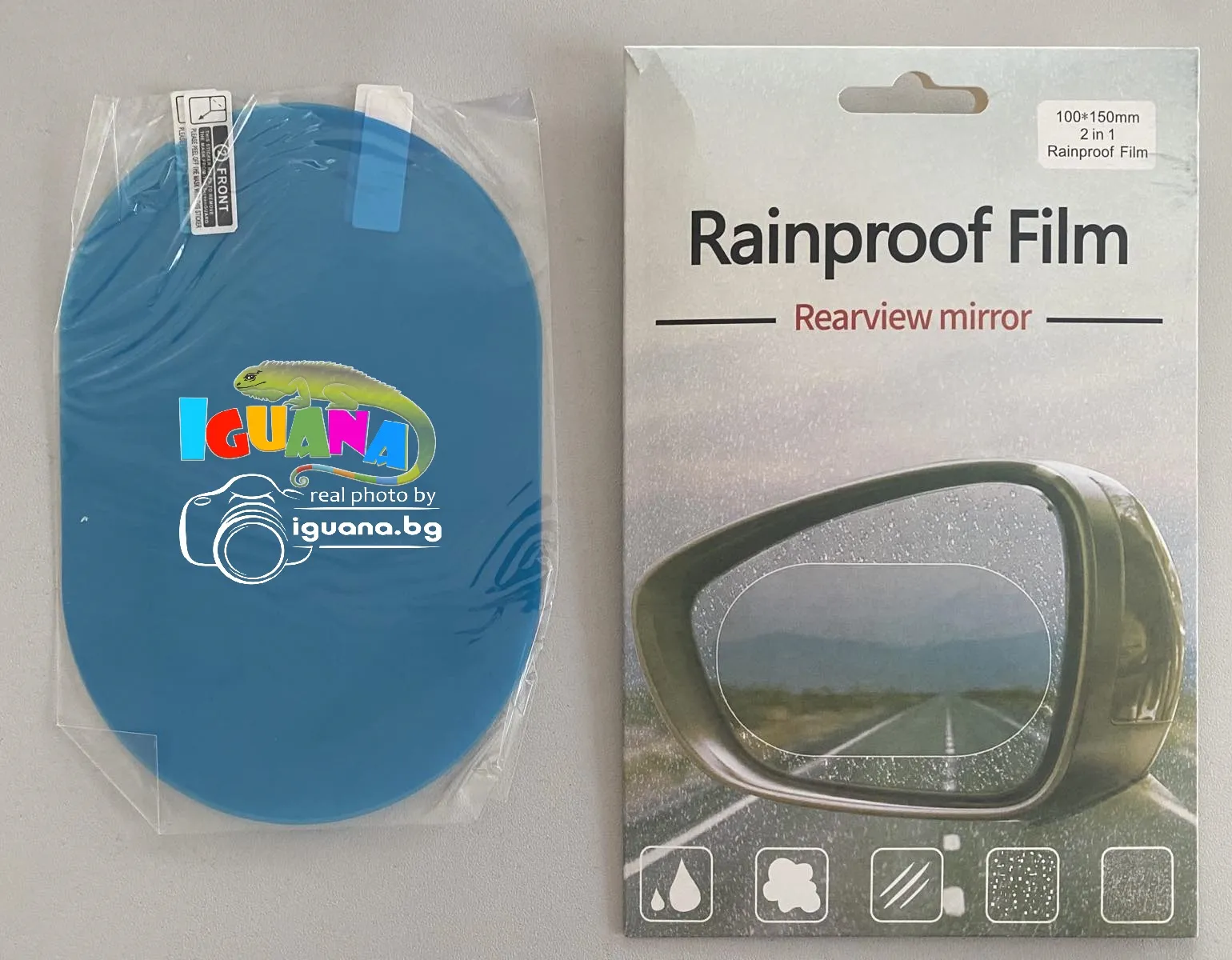Защитно фолио за страничните огледала, против изпотяване, замръзване, анти-дъжд, мъгла и надраскване - 2бр. 100х150мм 14