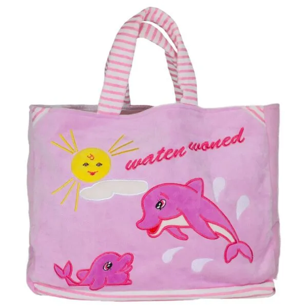Плюшена плажна чанта Розов 35 см