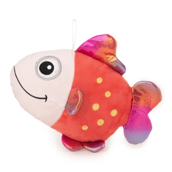 Цветна рибка с глитерни хриле и перка, три цвята, 19см 4
