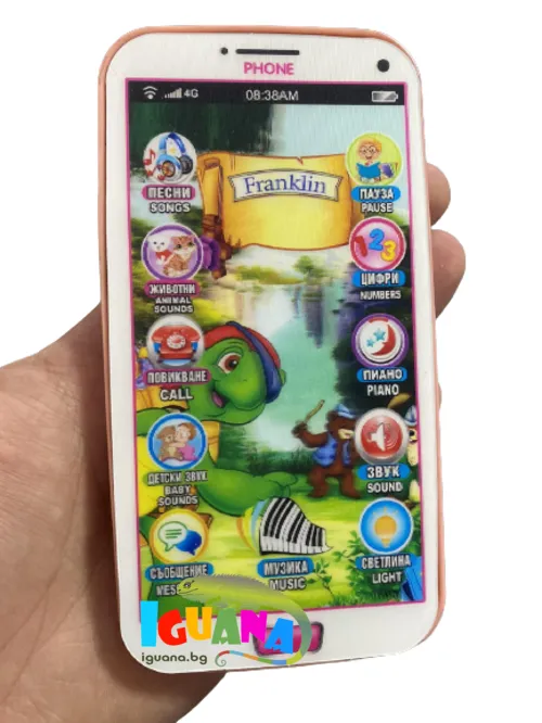 Обучаващ детски смартфон на БЪЛГАРСКИ ЕЗИК с герои, 7D ефект, два цвята | IGUANA.BG 3