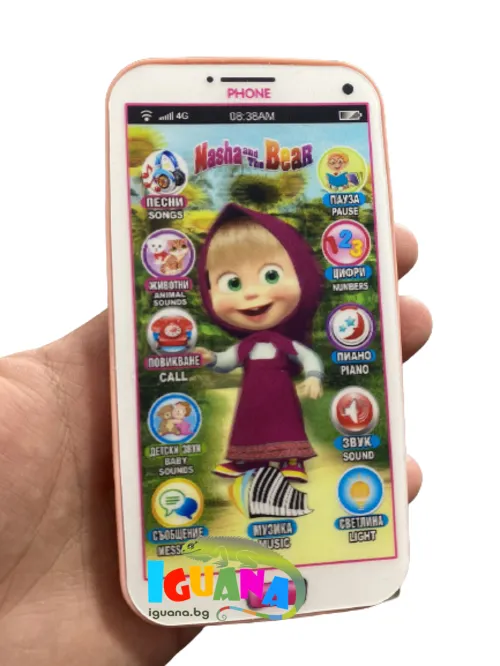 Обучаващ детски смартфон на БЪЛГАРСКИ ЕЗИК с герои, 7D ефект, два цвята | IGUANA.BG 5
