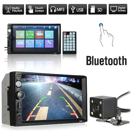 Мултимедия MP5 плейър 7010B Bluetooth V2.0 Автомобилен аудио + КАМЕРА ЗА ПАРКИРАНЕ  6
