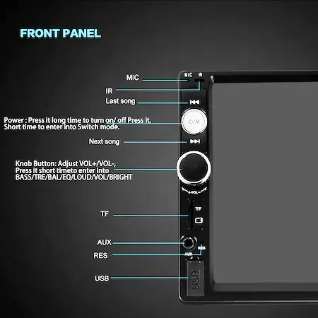 Мултимедия MP5 плейър 7010B Bluetooth V2.0 Автомобилен аудио + КАМЕРА ЗА ПАРКИРАНЕ  7