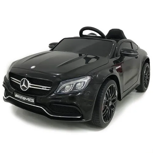 Акумулаторна кола Mercedes Benz C63 AMG, Черен металик, 12V, с меки гуми, отварящи се врати | Iguana.bg 1