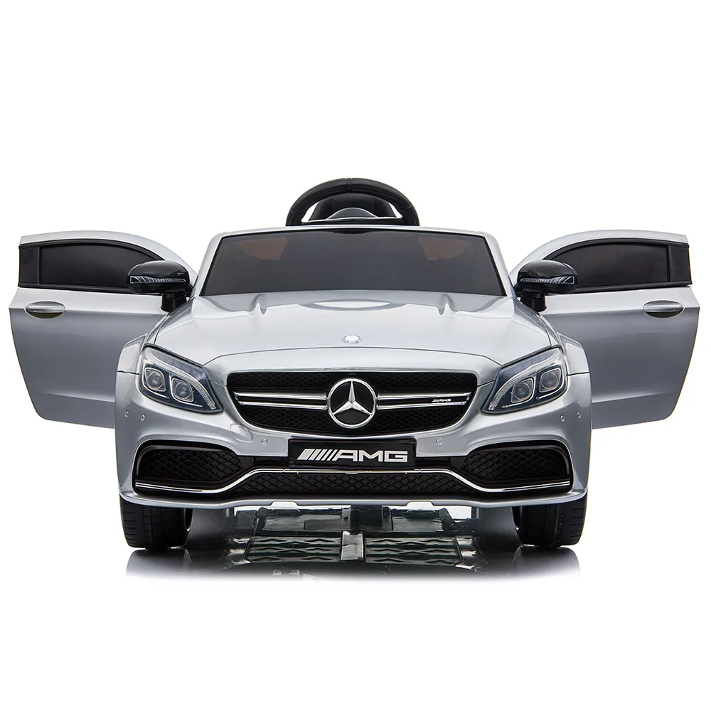 Акумулаторна кола Mercedes Benz C63 AMG, Черен металик, 12V, с меки гуми, отварящи се врати | Iguana.bg 6