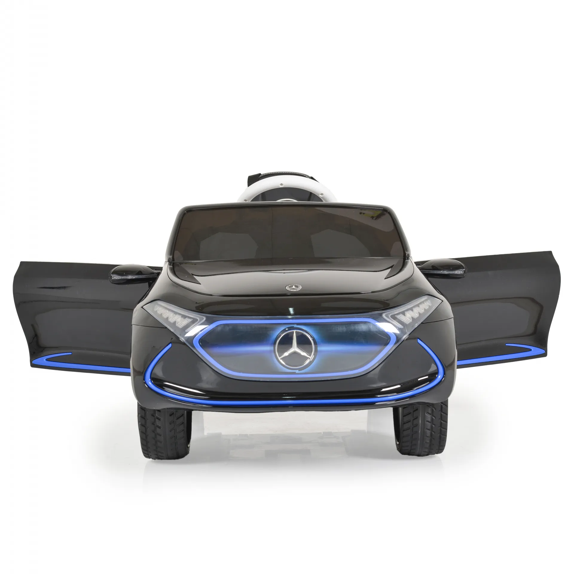 Акумулаторна кола Mercedes Benz EQA, Черен металик, 12V, с меки гуми, отварящи се врати | Iguana.bg 4