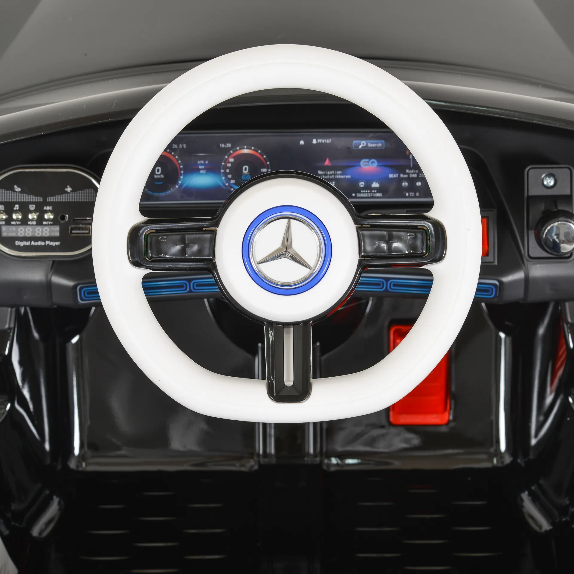 Акумулаторна кола Mercedes Benz EQA, Черен металик, 12V, с меки гуми, отварящи се врати | Iguana.bg 8