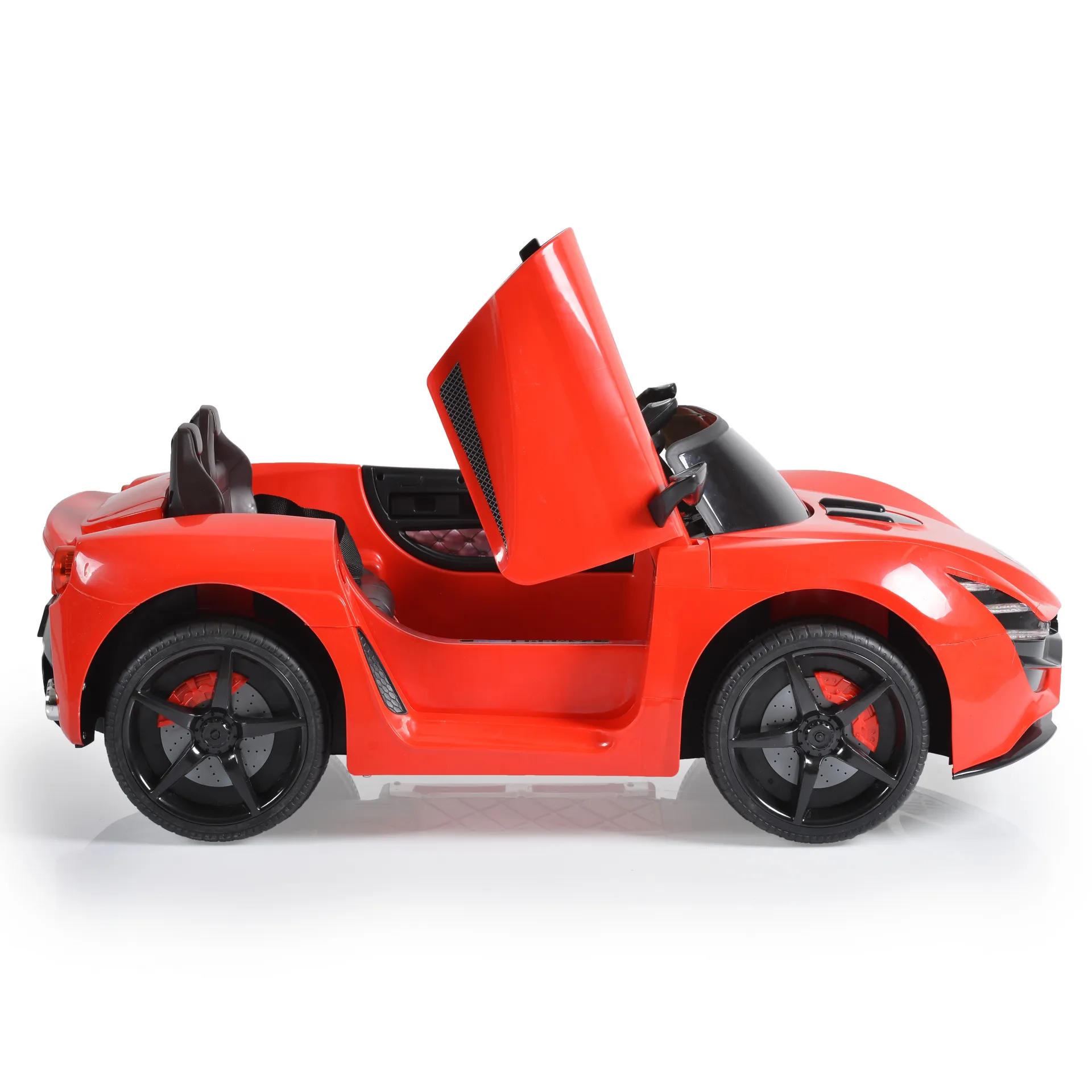 Акумулаторна кола Magma Червена, 12V, с кожена седалка и отварящи се врати | Iguana.bg 1