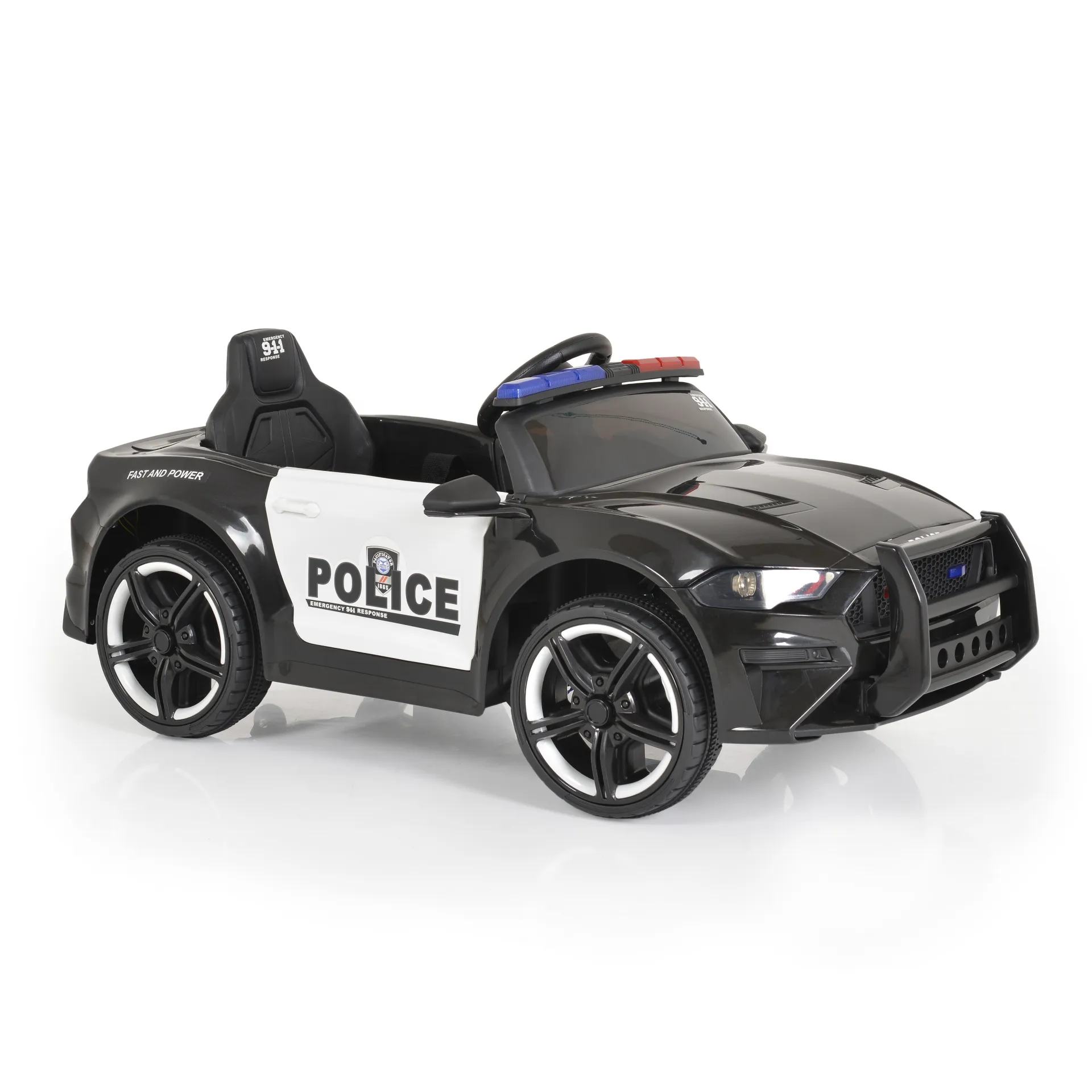 Акумулаторна кола POLICE, 12V LED светлини и отварящи се врати | Iguana.bg 1