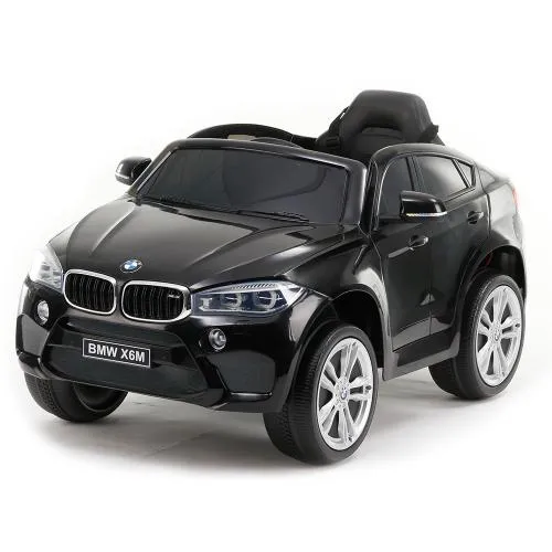 Акумулаторен джип BMW X6M Черен, 12V с меки гуми, кожена седалка и отварящи се врати | Iguana.bg 1