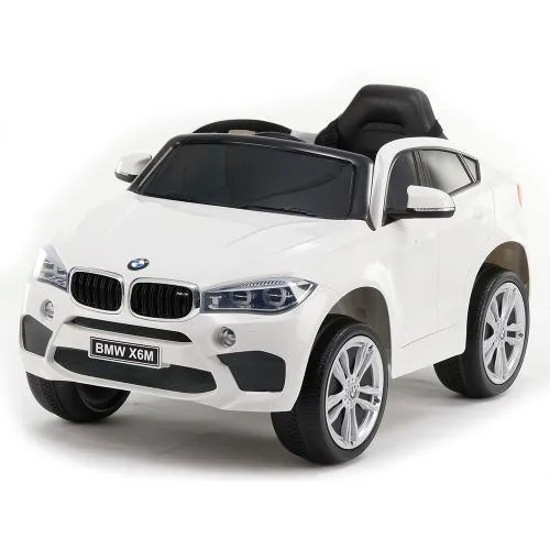 Акумулаторен джип BMW X6M Бял, 12V с меки гуми, кожена седалка и отварящи се врати | Iguana.bg 1