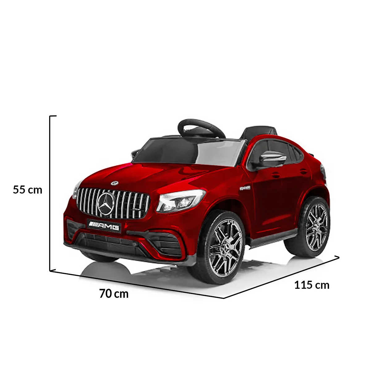 Акумулаторен джип Mercedes GLC 63S AMG Червен Металик, 12V с меки гуми и отварящи се врати | Iguana.bg 2