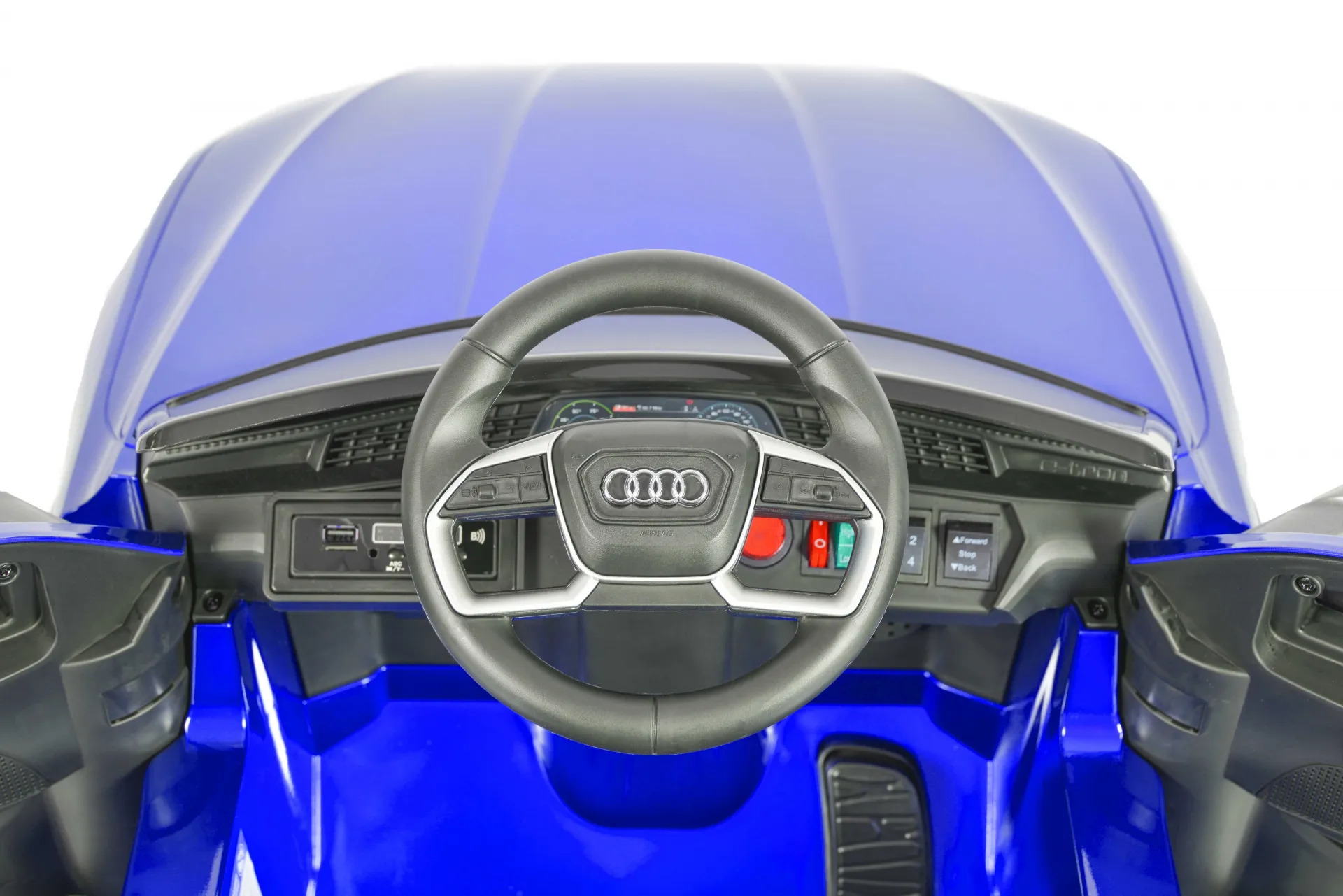 Акумулаторен джип Audi Sportback 4x4 12V Син с меки гуми и отварящи се врати | Iguana.bg 7