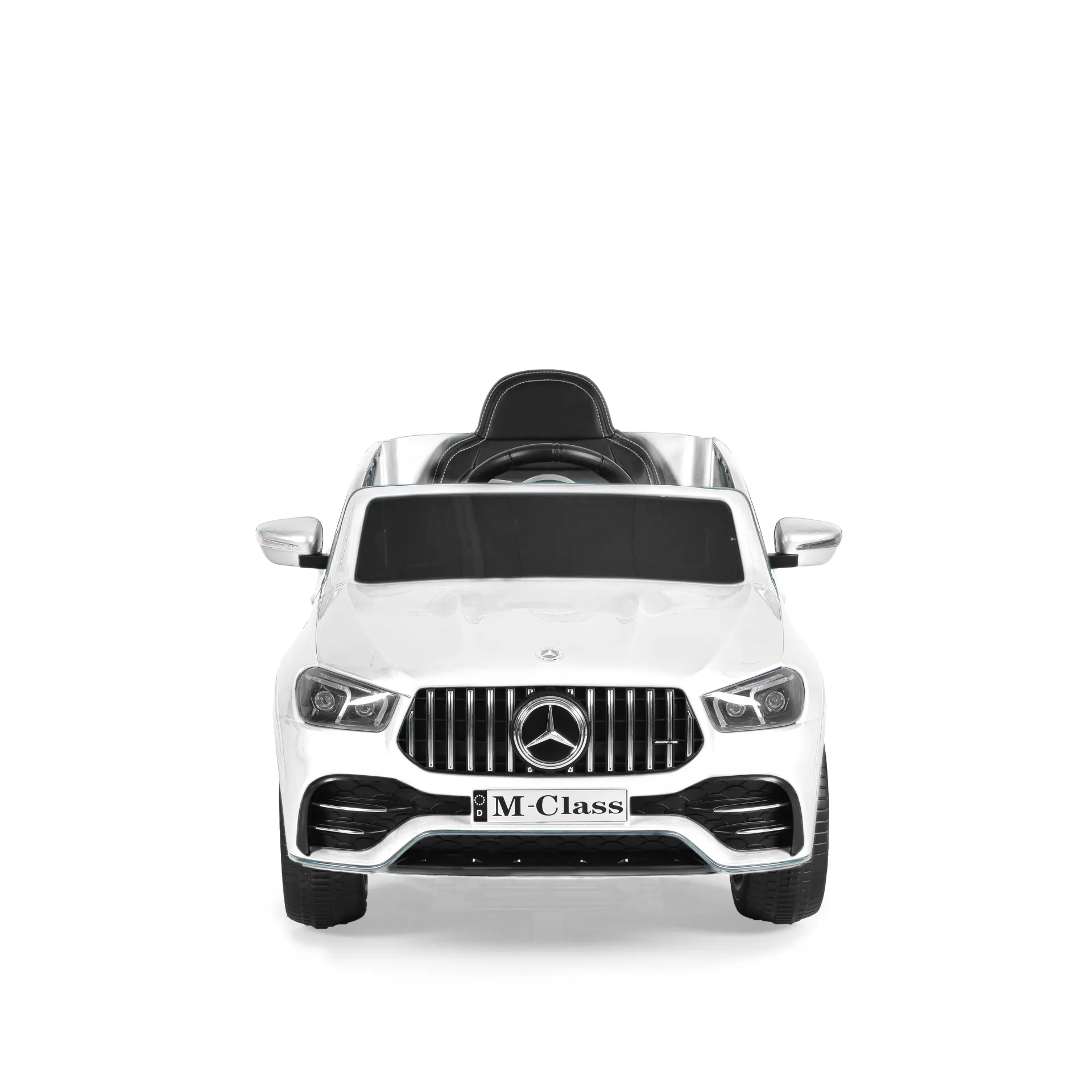 Акумулаторен джип Mercedes M Class Бял, 12V с меки гуми и кожена седалка | Iguana.bg 2