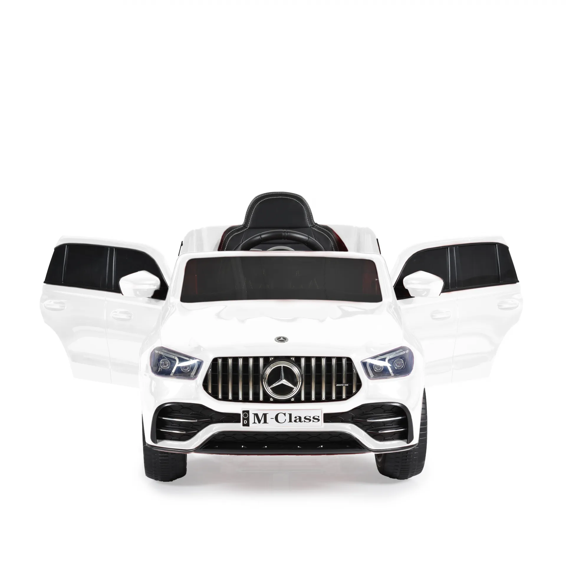 Акумулаторен джип Mercedes M Class Бял, 12V с меки гуми и кожена седалка | Iguana.bg 3
