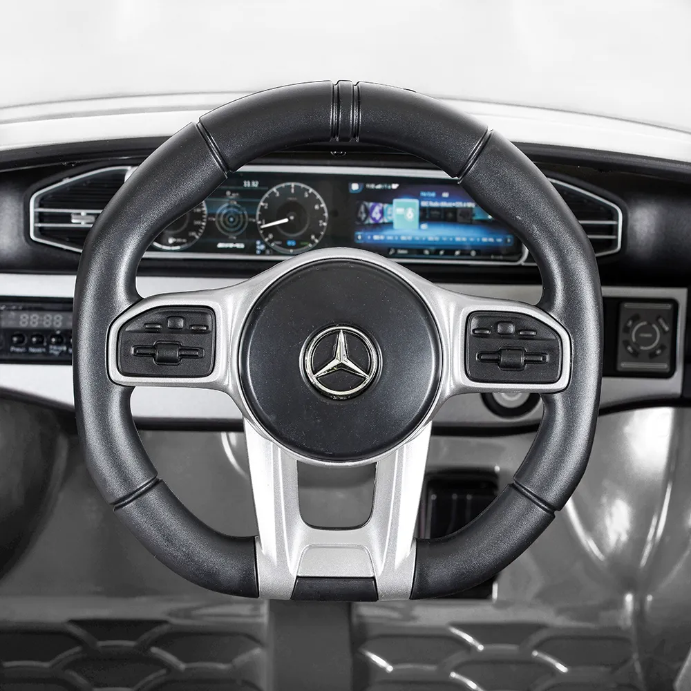 Акумулаторен джип Mercedes M Class Бял, 12V с меки гуми и кожена седалка | Iguana.bg 7