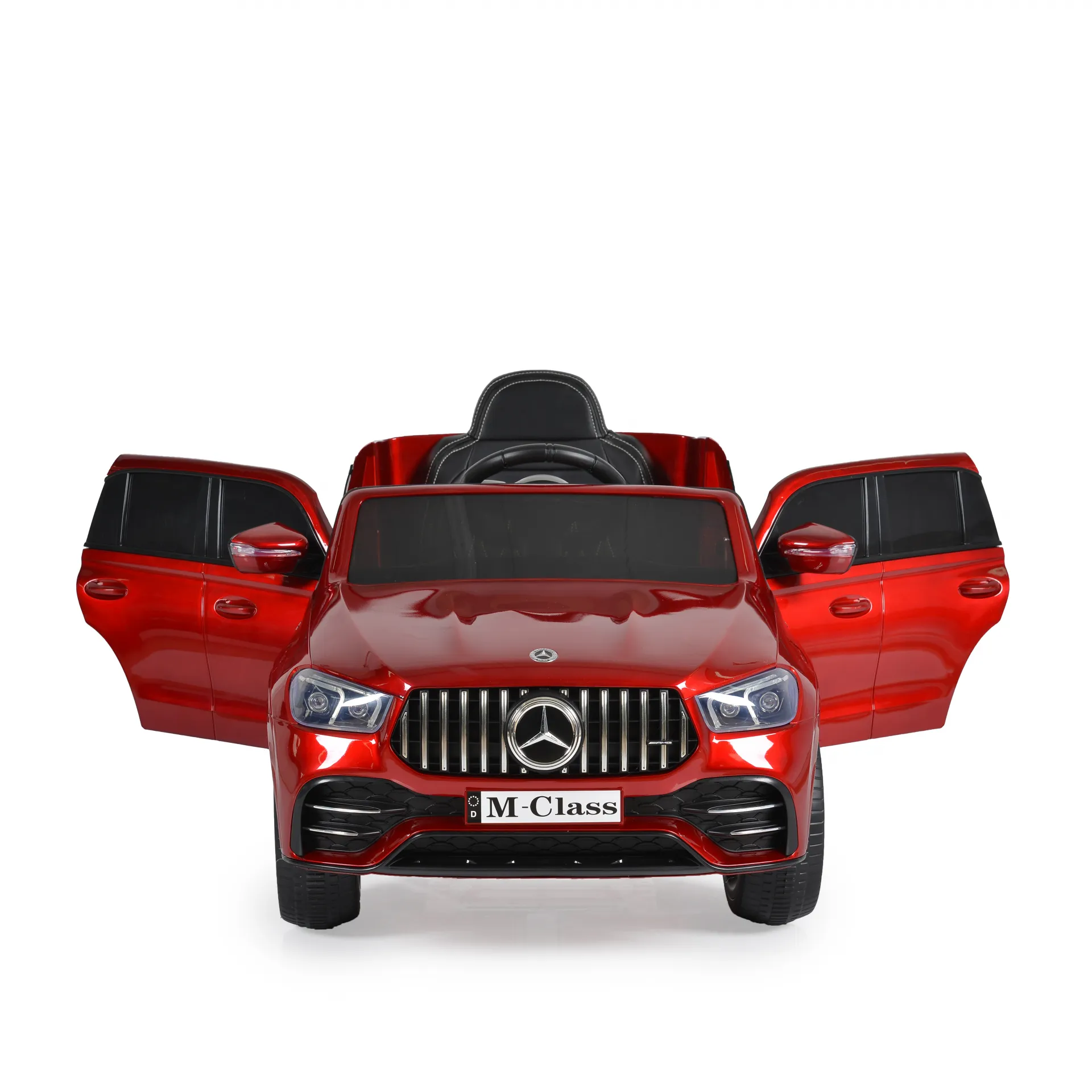 Акумулаторен джип Mercedes M Class Червен Металик, 12V с меки гуми и кожена седалка | Iguana.bg 3