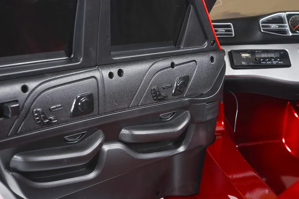 Акумулаторен джип Mercedes M Class Червен Металик, 12V с меки гуми и кожена седалка | Iguana.bg 6