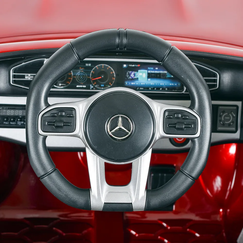 Акумулаторен джип Mercedes M Class Червен Металик, 12V с меки гуми и кожена седалка | Iguana.bg 7