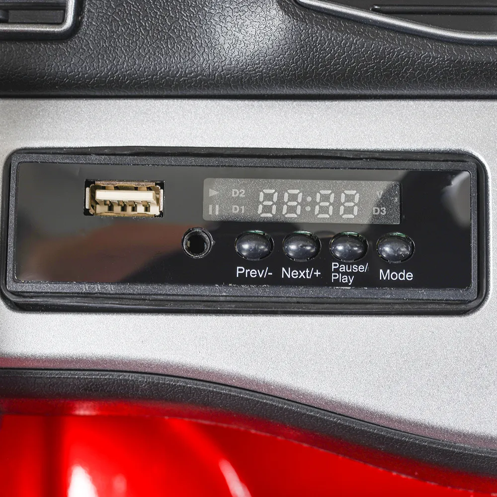 Акумулаторен джип Mercedes M Class Червен Металик, 12V с меки гуми и кожена седалка | Iguana.bg 9