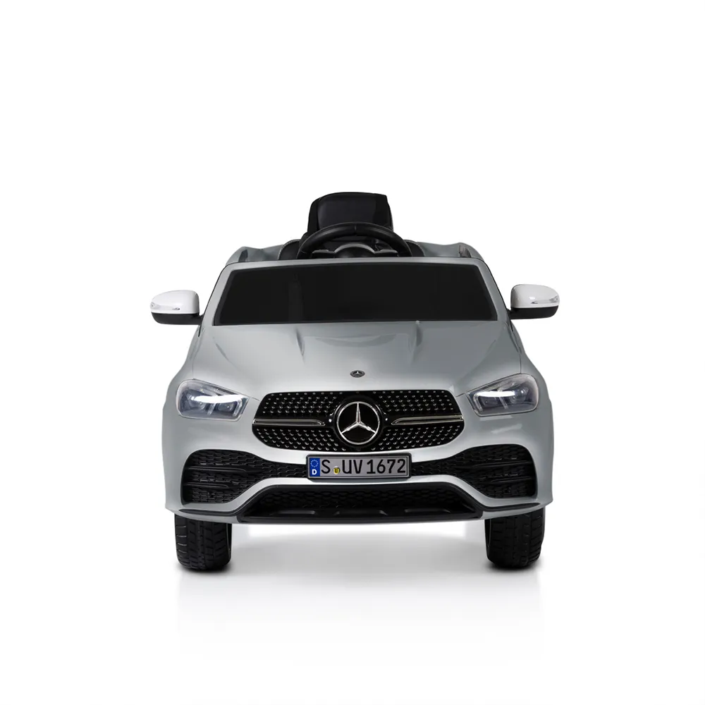 Акумулаторен джип Mercedes GLE450 Сребрист, 12V с меки гуми и кожена седалка | Iguana.bg 2