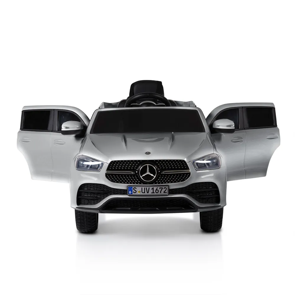 Акумулаторен джип Mercedes GLE450 Сребрист, 12V с меки гуми и кожена седалка | Iguana.bg 3