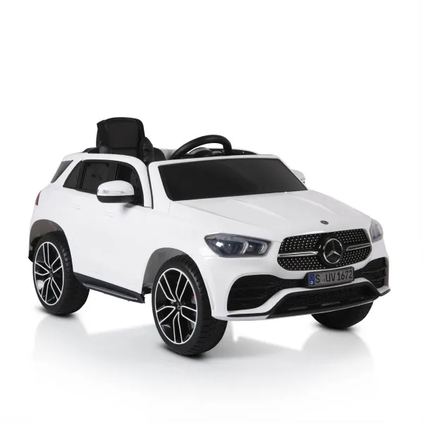 Акумулаторен джип Mercedes GLE450 Бял, 12V с меки гуми и кожена седалка | Iguana.bg 1