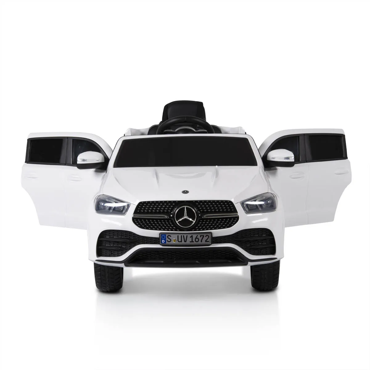 Акумулаторен джип Mercedes GLE450 Бял, 12V с меки гуми и кожена седалка | Iguana.bg 4