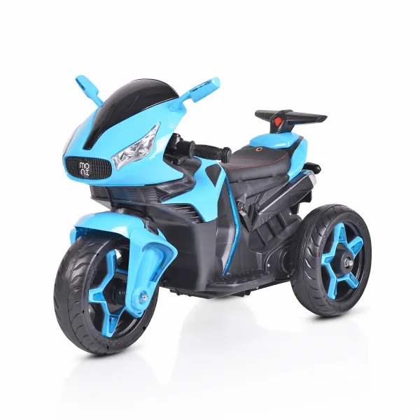 Акумулаторен мотор Shadow Светло син с три гуми и кожена седалка | Iguana.bg 1