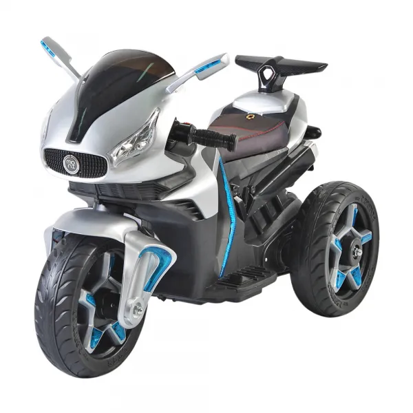 Акумулаторен мотор Shadow Сив металик с три гуми и кожена седалка | Iguana.bg 1