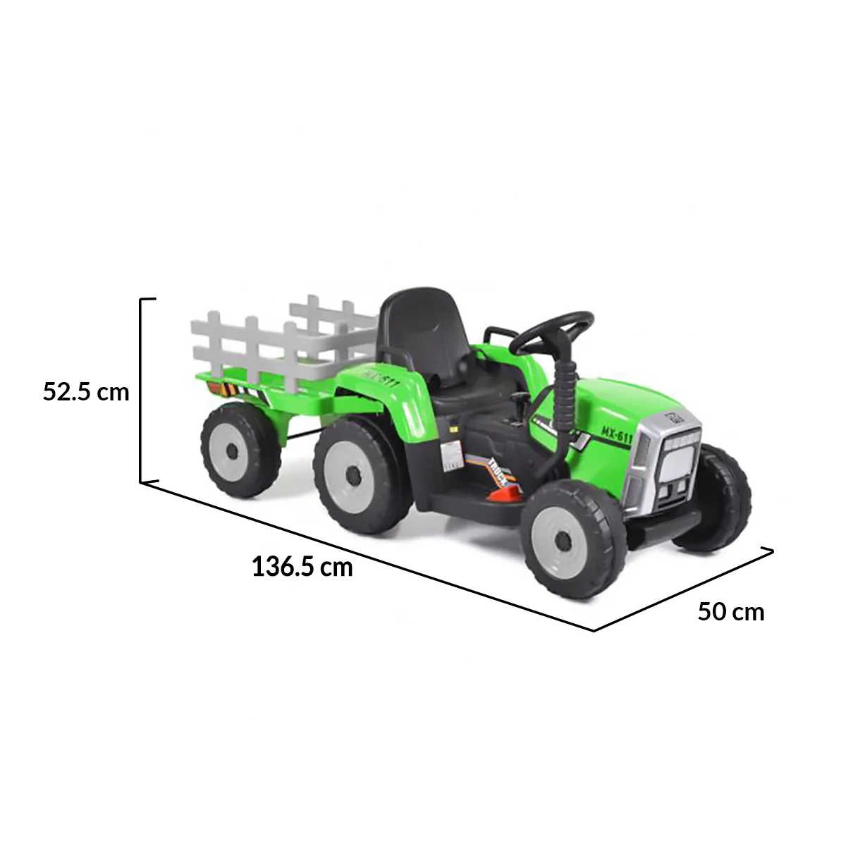 Акумулаторен трактор Farmer Зелен 12V с ремарке | Iguana.bg 16