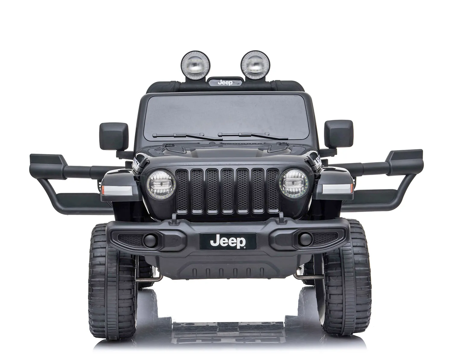 Лицензиран Акумулаторен джип Jeep Wrangler Rubicon Черен, 12V, Отварящи се  врати и капак 