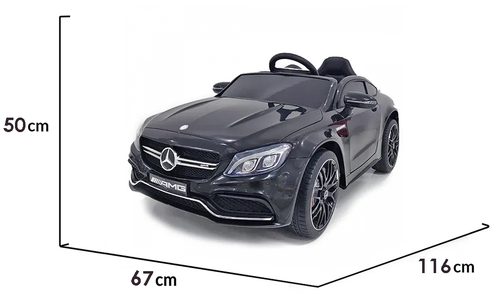 Лицензирана Акумулаторна кола Mercedes Benz AMG C63 S Черна, 12V, кожена седалка и отварящи се врати | Iguana.bg 3