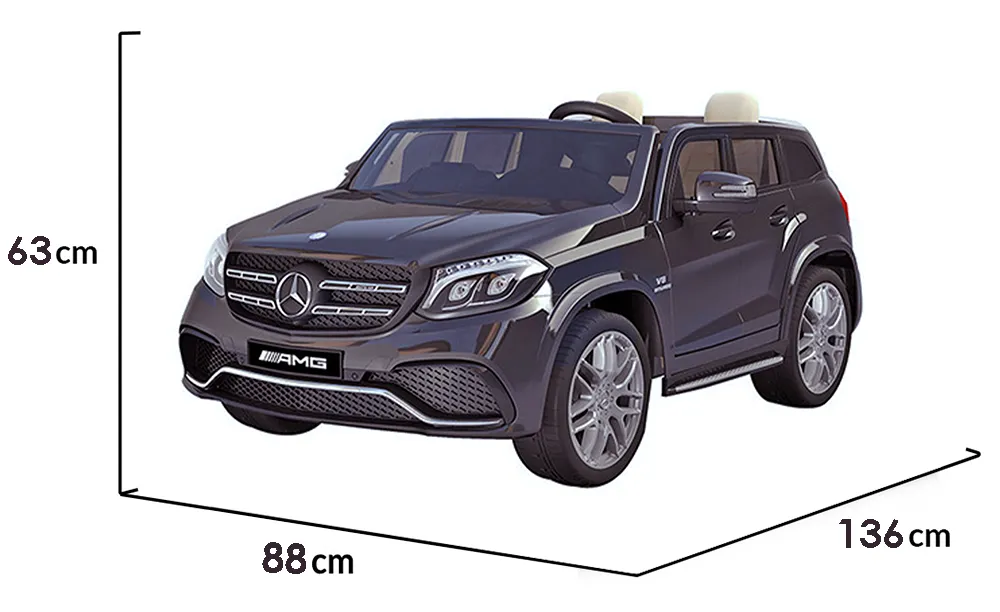 Лицензирана Акумулаторна кола Mercedes Benz GLS63, 12V Черен металик с две места | Iguana.bg 4
