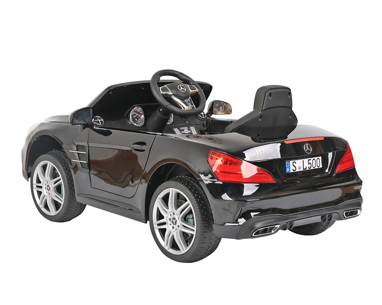 Лицензирана Акумулаторна кола Mercedes Benz SL500 Черна, 12V с меки гуми и скорости | Iguana.bg 3