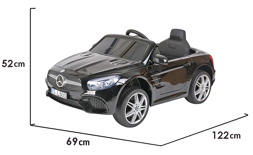 Лицензирана Акумулаторна кола Mercedes Benz SL500 Черна, 12V с меки гуми и скорости | Iguana.bg 6