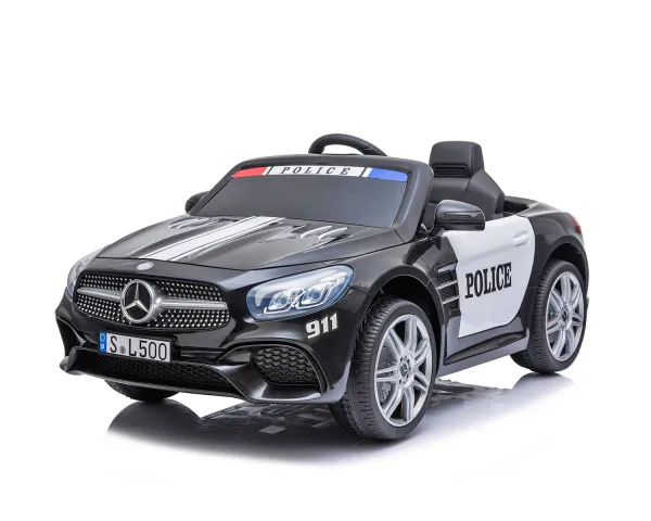 Лицензирана Акумулаторна кола Mercedes Benz SL500 Police, 12V с меки гуми и кожена седалка | Iguana.bg 1