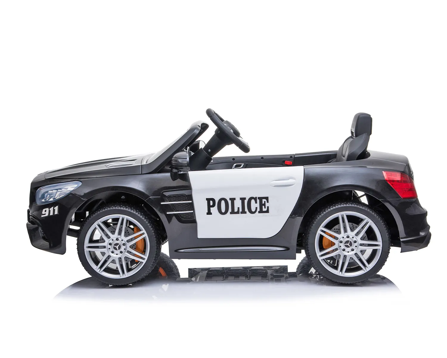 Лицензирана Акумулаторна кола Mercedes Benz SL500 Police, 12V с меки гуми и кожена седалка | Iguana.bg 2