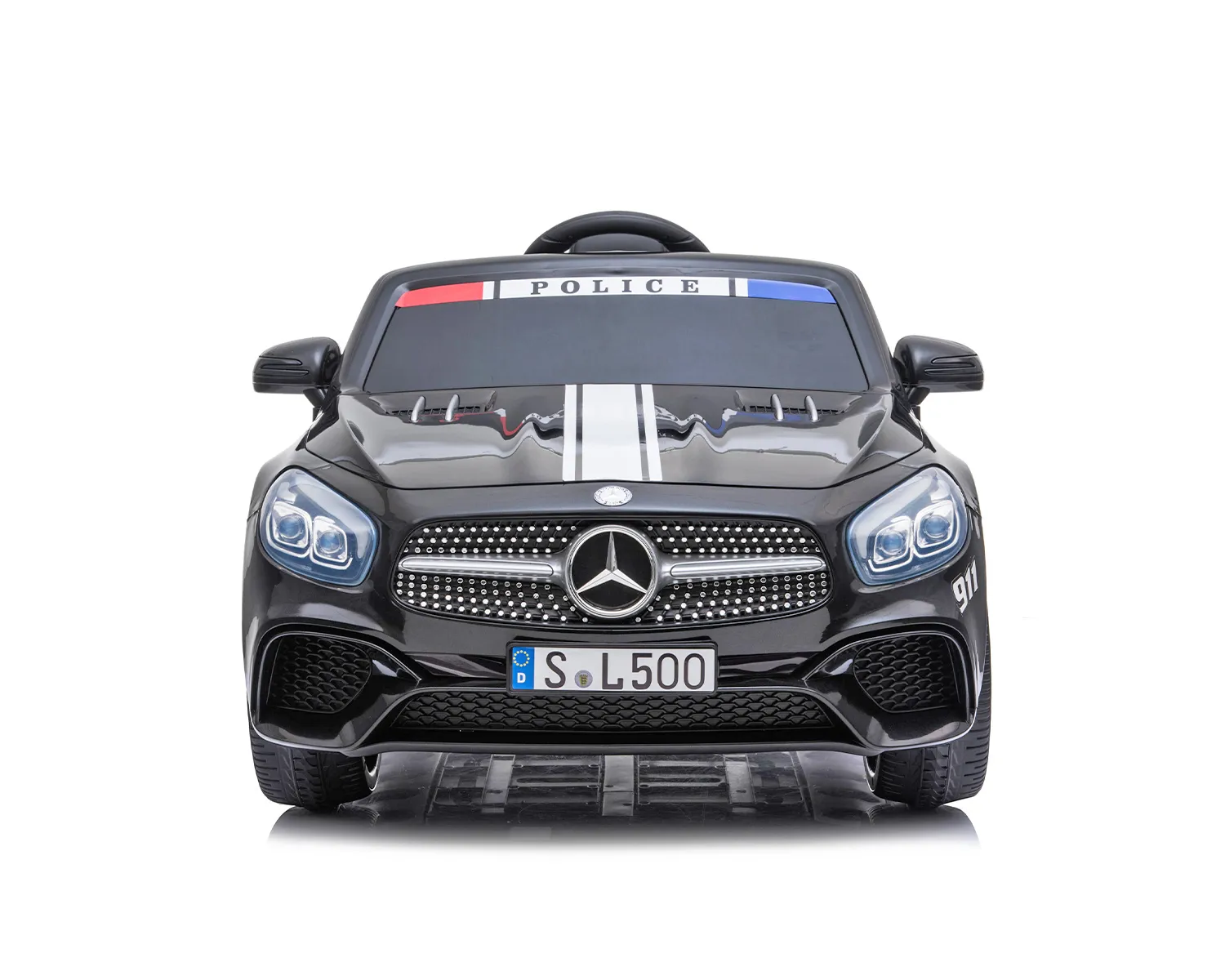 Лицензирана Акумулаторна кола Mercedes Benz SL500 Police, 12V с меки гуми и кожена седалка | Iguana.bg 4