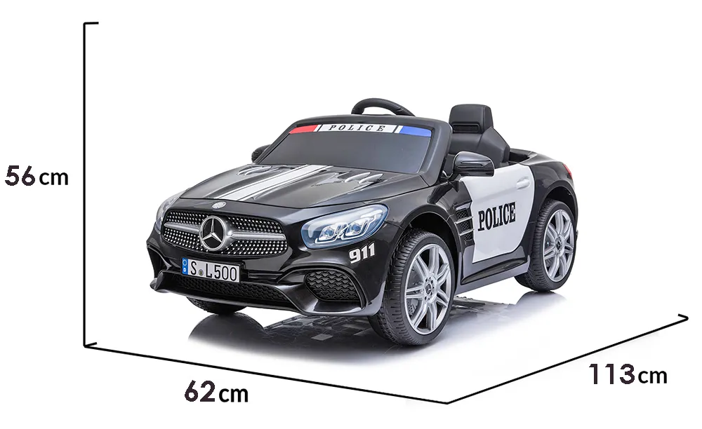 Лицензирана Акумулаторна кола Mercedes Benz SL500 Police, 12V с меки гуми и кожена седалка | Iguana.bg 8