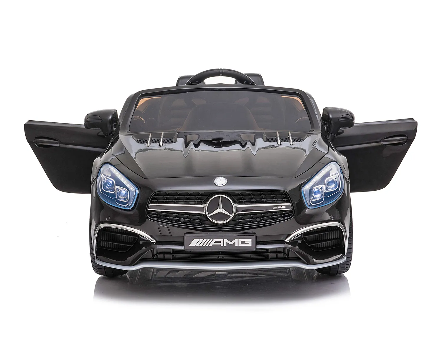 Лицензирана Акумулаторна кола Mercedes Benz SL65 Черна, 12V с предни и задни светлини и амортисьори | Iguana.bg 2