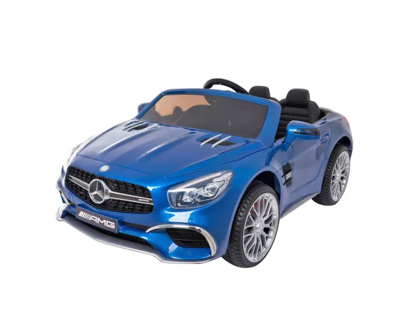 Лицензирана Акумулаторна кола Mercedes Benz SL65 Синя, 12V с предни и задни светлини и амортисьори | Iguana.bg 1